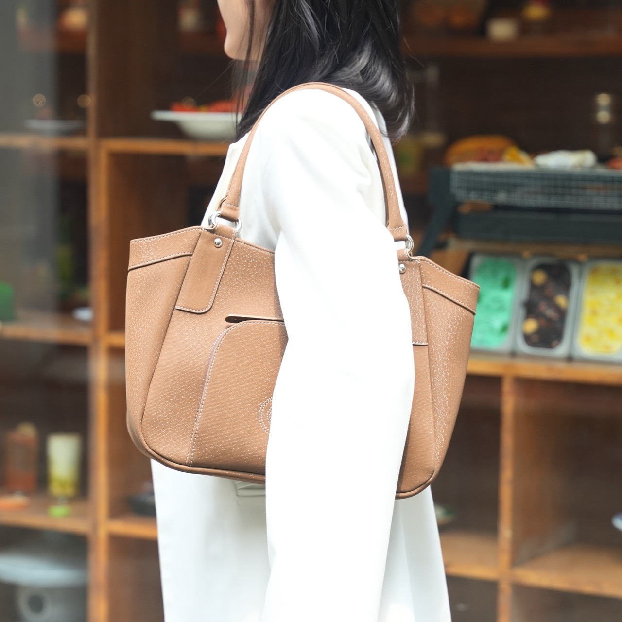 Túi xách nữ thời trang Marivon Handbag - màu Nâu 4 38 Large